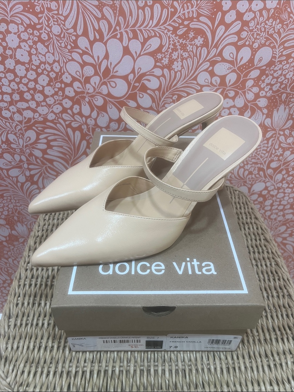 Dolce Vita French Vanilla Pointed-Toe Heels with Strap